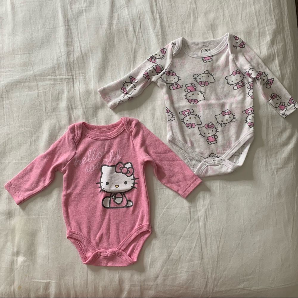 Hello Kitty 2pc Onesie Set - Pink & White (3M)